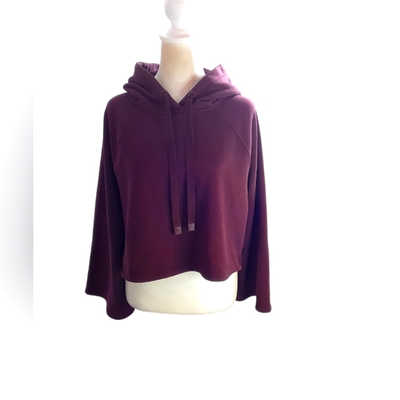 Athleta Woman's Steady State Crop Modal Blend Sweatshirt Antique Burgundy Small - Picture 2 of 8